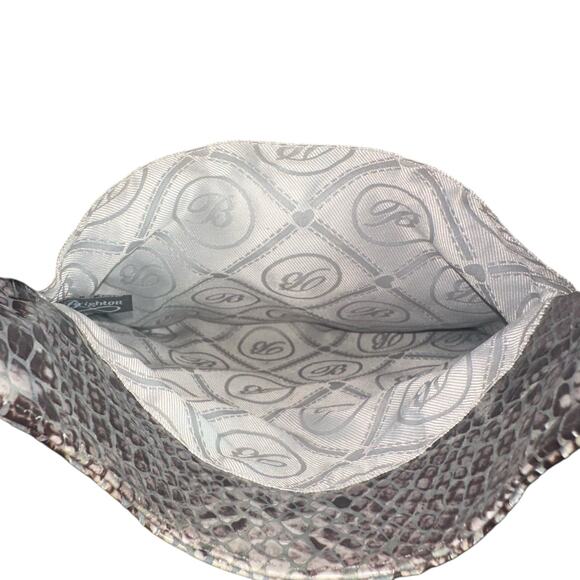 Brighton Brown Black Tan Python Embossed Leather Crossbody Purse Clutch - Picture 9 of 11